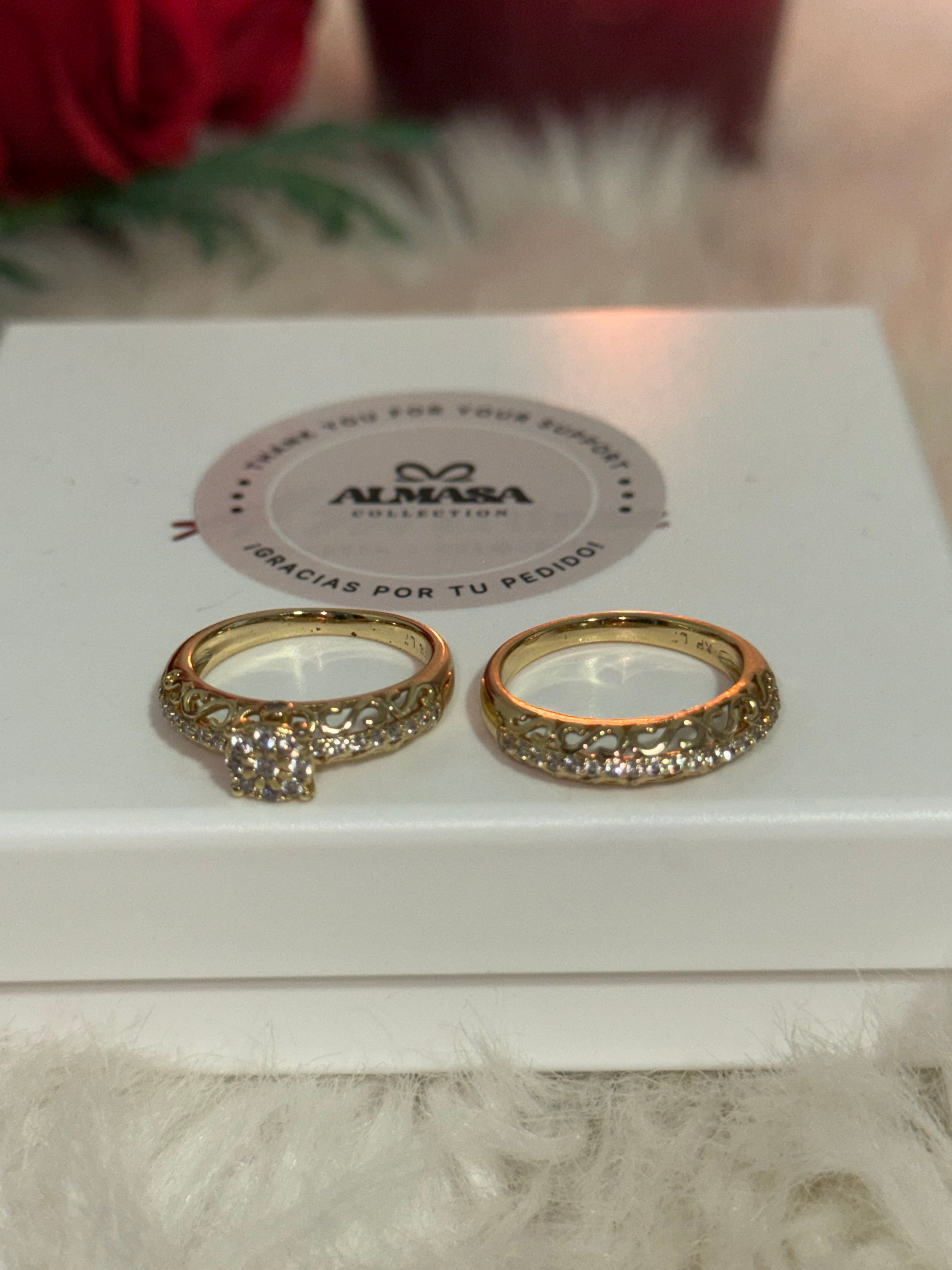 Anillos de Pareja en Acero Inoxidable con Zirconia – Set de Matrimonio