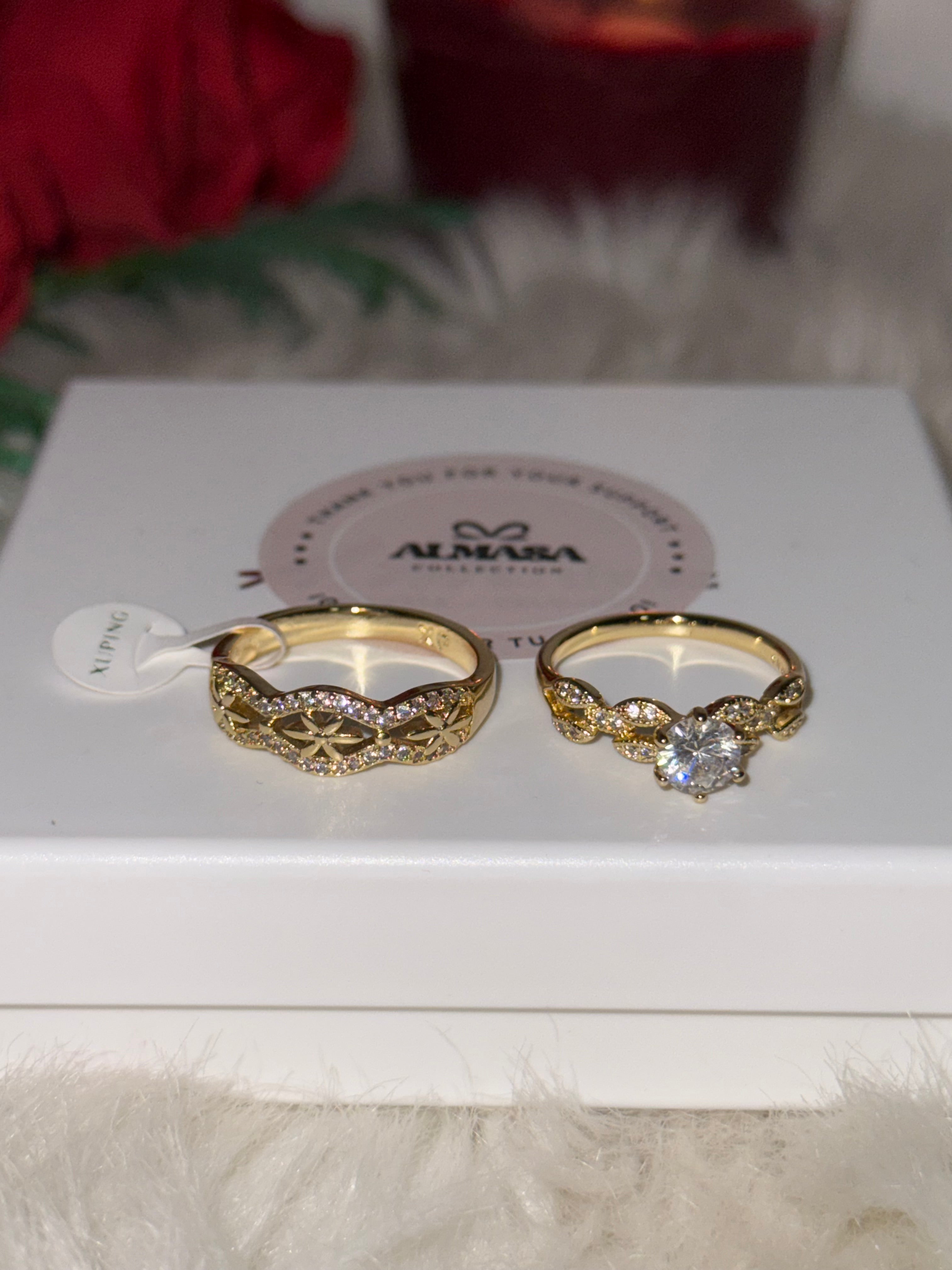Anillos de Pareja en Acero Inoxidable con Zirconia – Set de Matrimonio